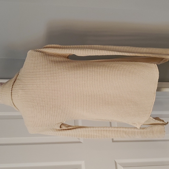 Silence + Noice open cream long sleeve cotton cardigan sweater size S - Picture 4 of 7